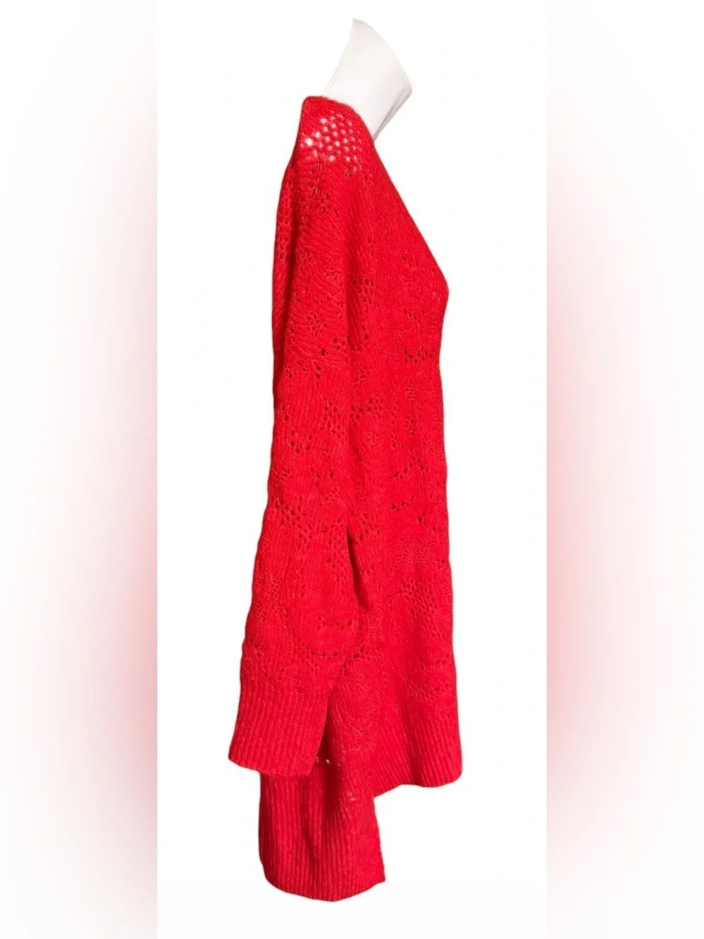 NWT Intimately Free People Oversized Open Knit Sweater XS/S Red Boho